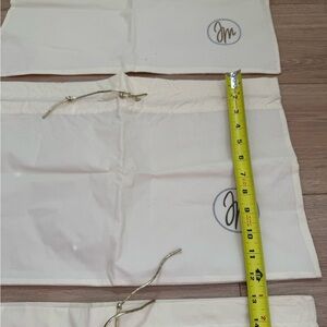 Lot of 4 Large Monogram JM Fabric Drawstring Dust Bags Storage Travel 19”x12”